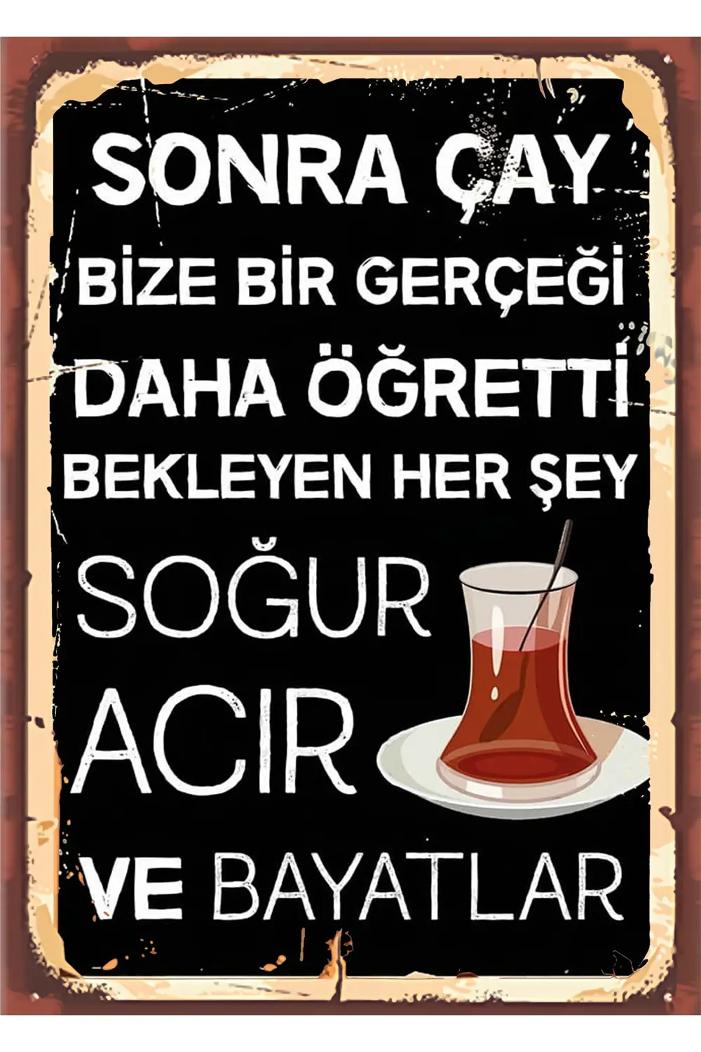 Sekiz ( 8 ) Parça Çay Set Ahşap Poster