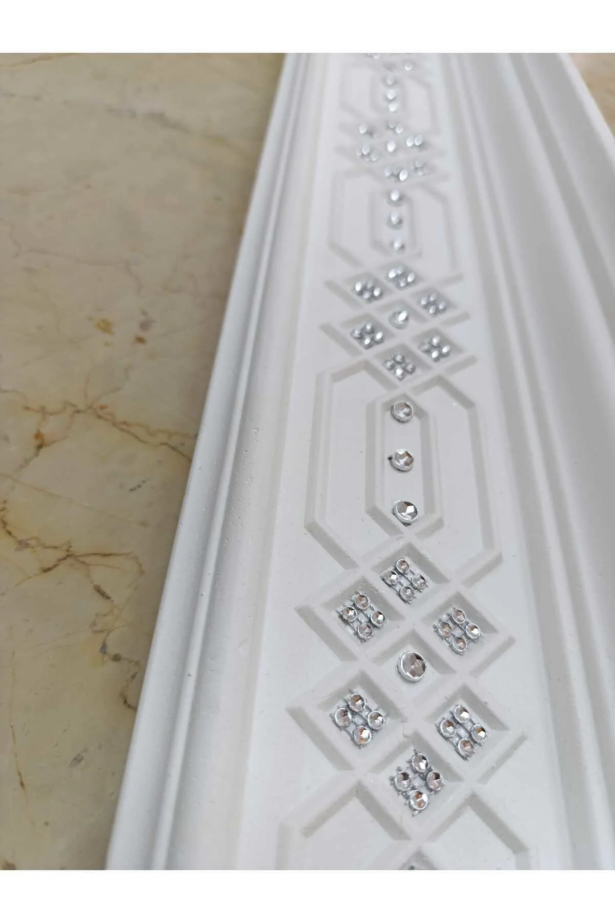 Selçuklu Desenli Gümüş Gri Taşlı Stropiyer 5 Adet-10 Mt (2 Mt uzu