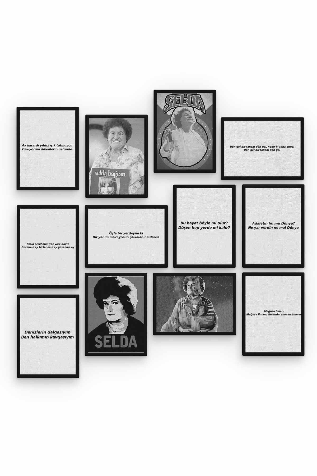 Selda Bağcan 12 Parça Ahşap Mdf Tablo Zlltb245