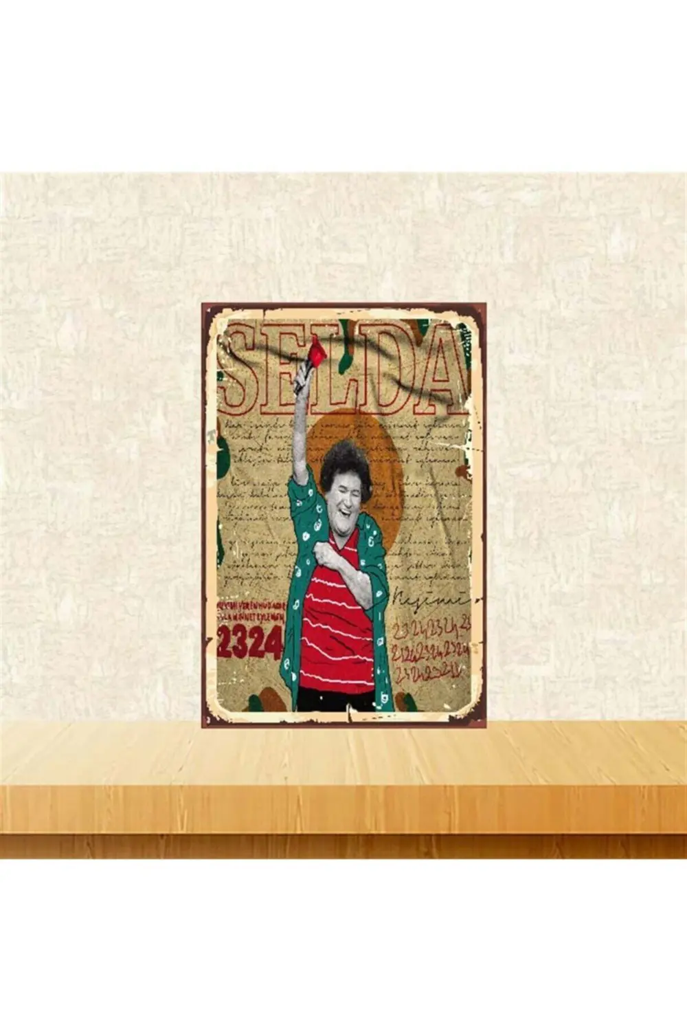 Selda Bağcan Minnet Eylemem Retro Ahşap Poster 20-30 cm