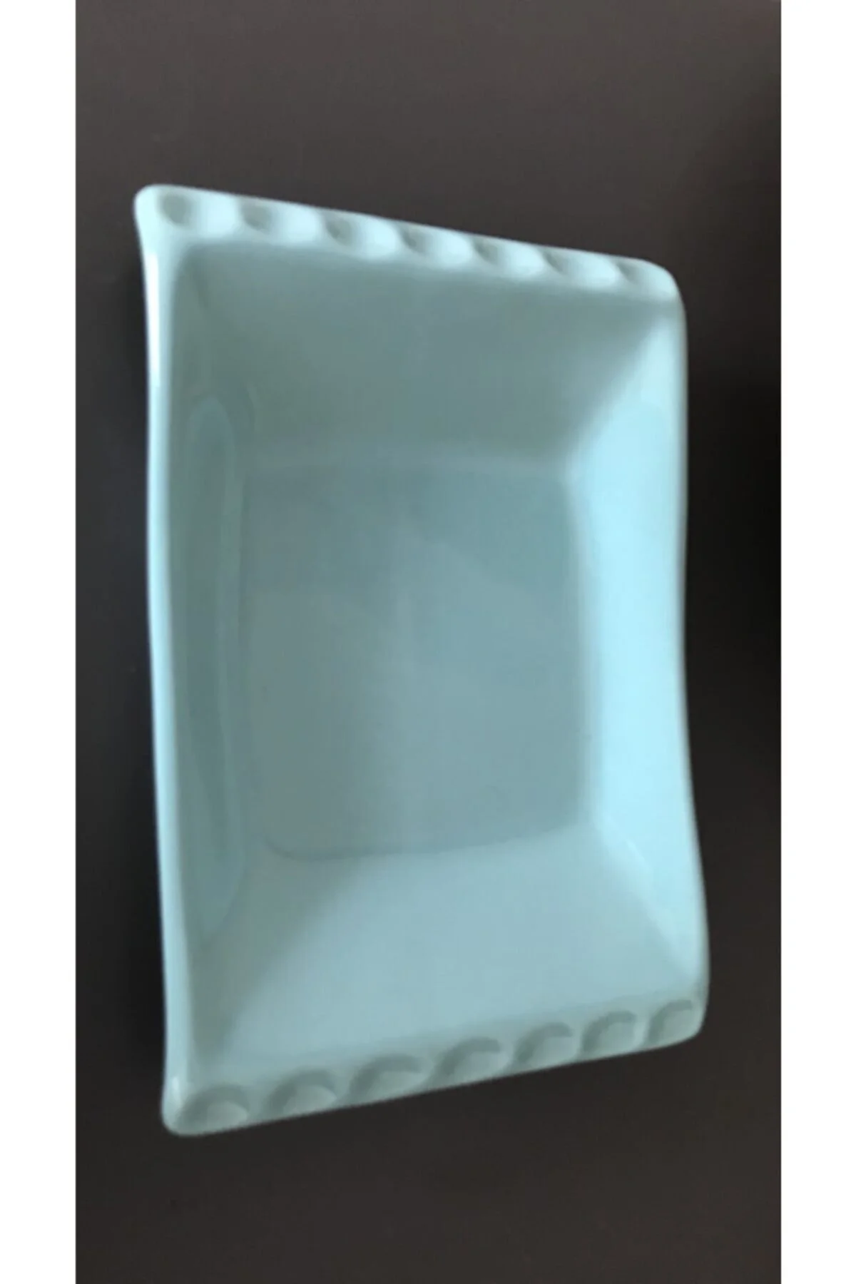 Selen Mavi Sunumluk Kayık Tabak 18 Cm