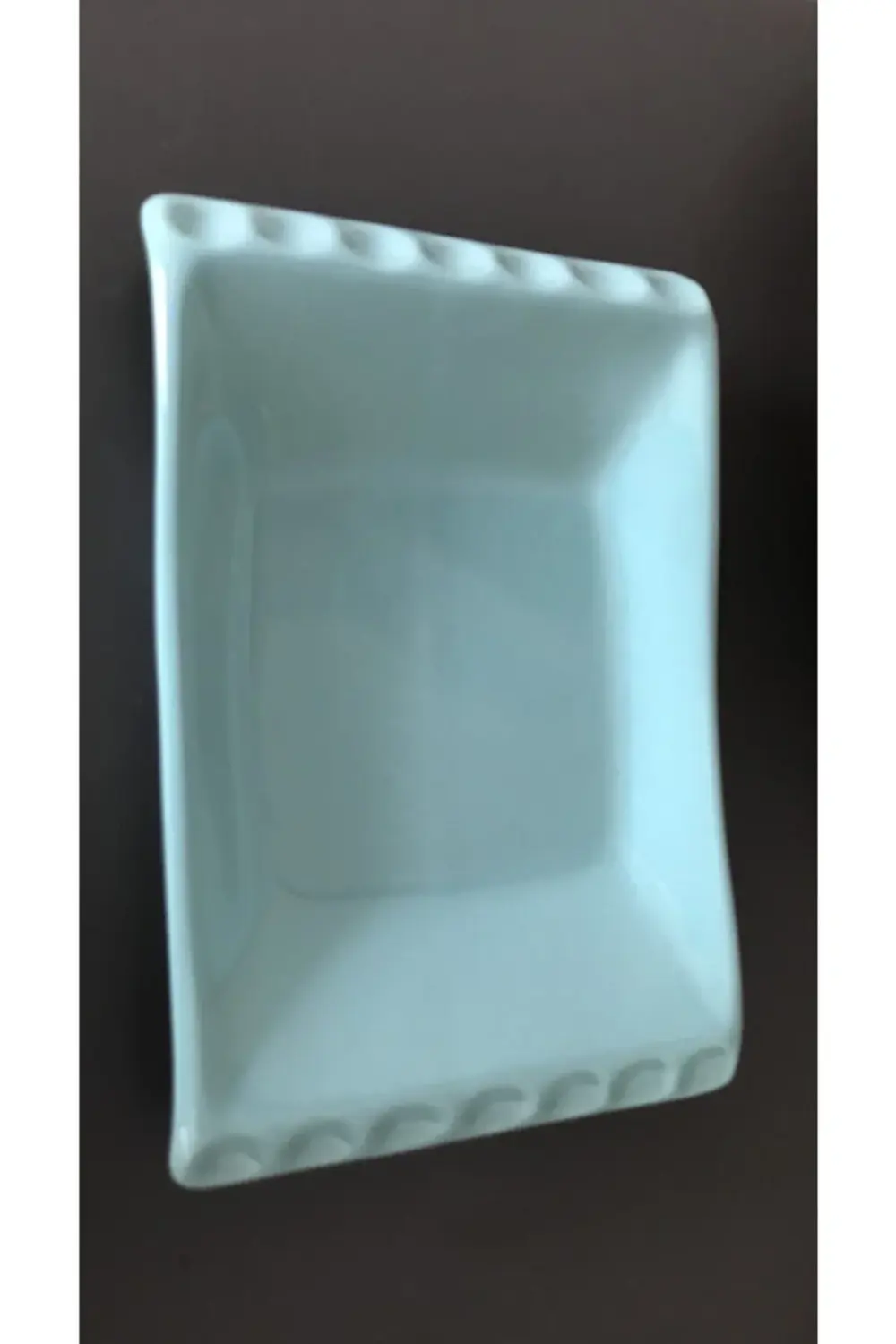 Selen Mavi Sunumluk Kayık Tabak 18 Cm