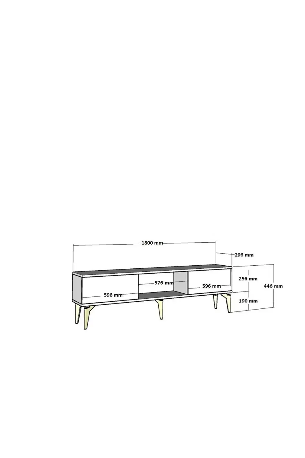 Selen Tv Sehpası (ALT MODÜL) Ceviz-beyaz