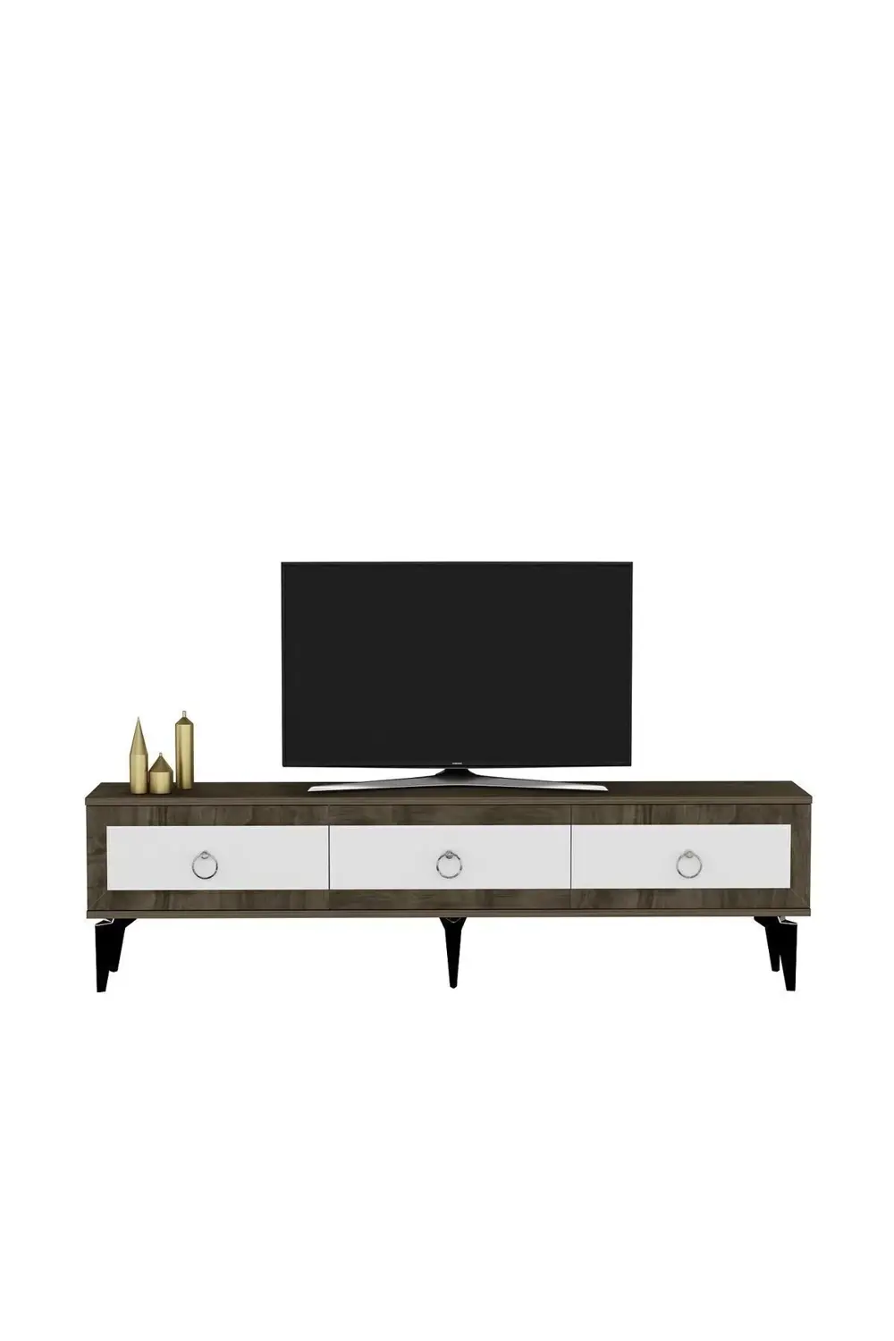 Selen Tv Sehpası (ALT MODÜL) Ceviz-beyaz