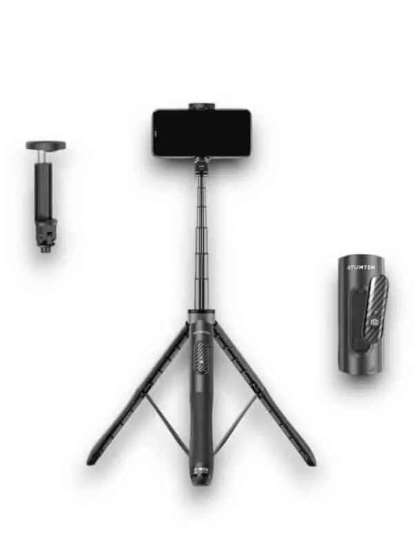 Selfie Çubuğu - 360° Dönen Telefon Tutucu, Tripod ve Bluetooth Uzaktan Kumanda