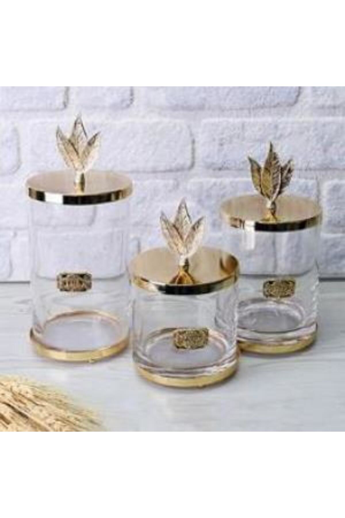 By Selim Selim Dekor Tüylü 3 Lü Kavanoz Altin