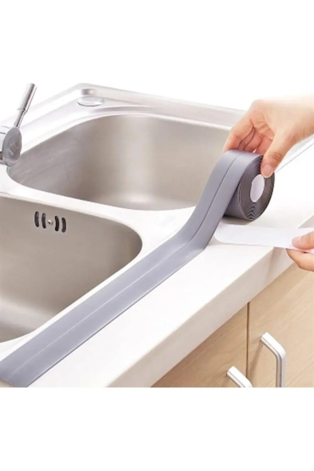 sellbuyst Gri Duş Pvc Lavabo Küvet Tezgah Kenar Banyo Mutfak Penc