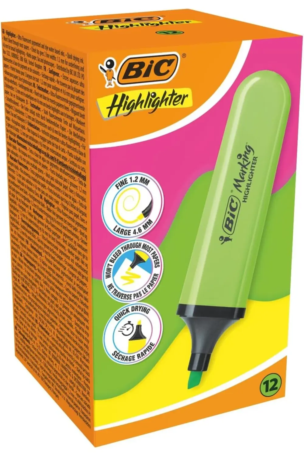 sellbuyst Marking Flat Higlighter Fosforlu Kalem 12'li Kutu, Yeşi