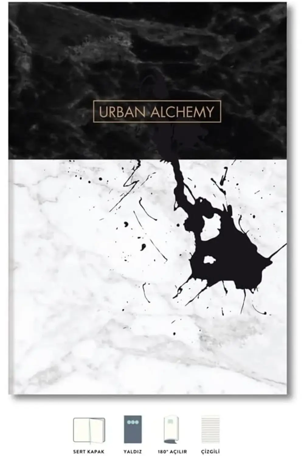 sellbuystore Color Mermer Defter Çizgili Siyah 17x24cm 1053513