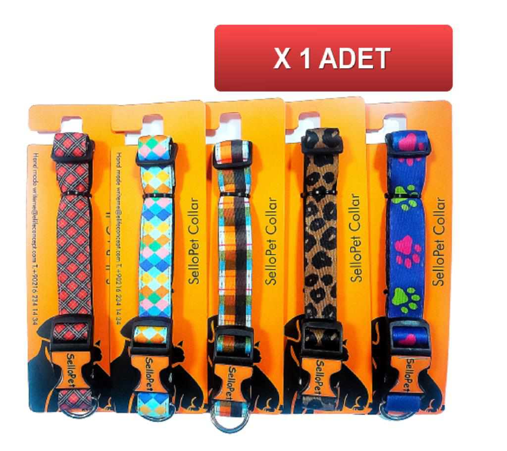 Sellopet Yumuşak Orta Boy Köpek  Boyun Tasması Karışık Renk 1 ADE