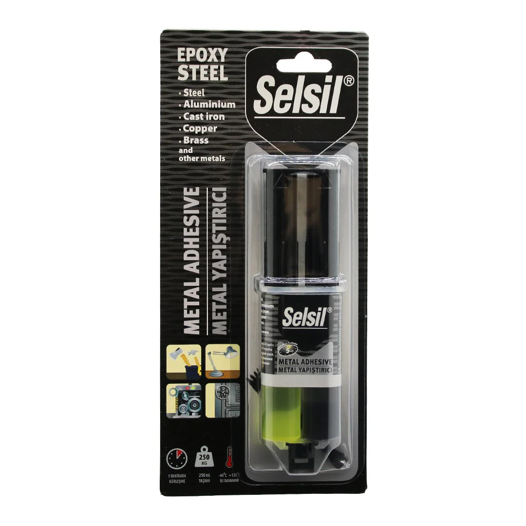 Selsil Epoxy Steel Metal Şırınga Epoksi Yapıştırıcı 28GR. Metal - Çelik - Alüminyum - Ahşap - Plastik Fiyatı, Yorumları ve Özellikleri
