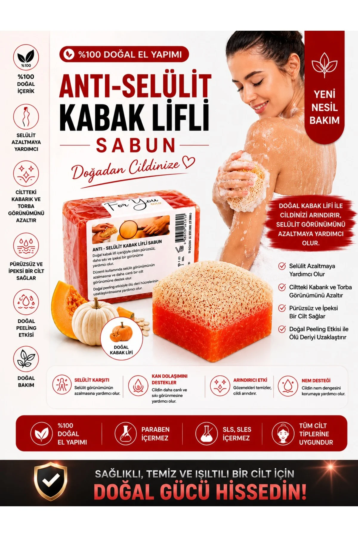 Selülit Karşıtı, Sıkılaştırıcı Etkili, Batık Gidermeye Yardımcı P