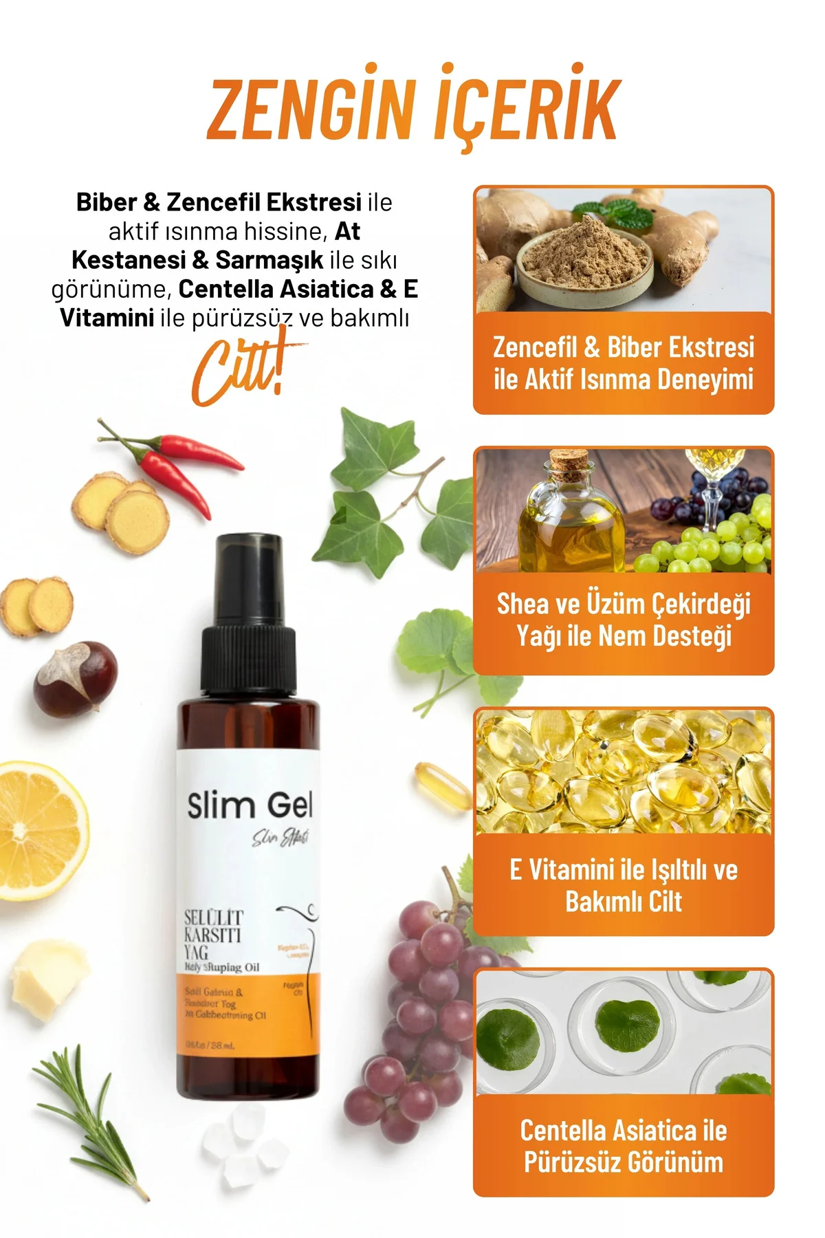 Selülit Karşıtı – Sıkılaştırıcı & Pürüzsüzleştirici Nemlendirici 