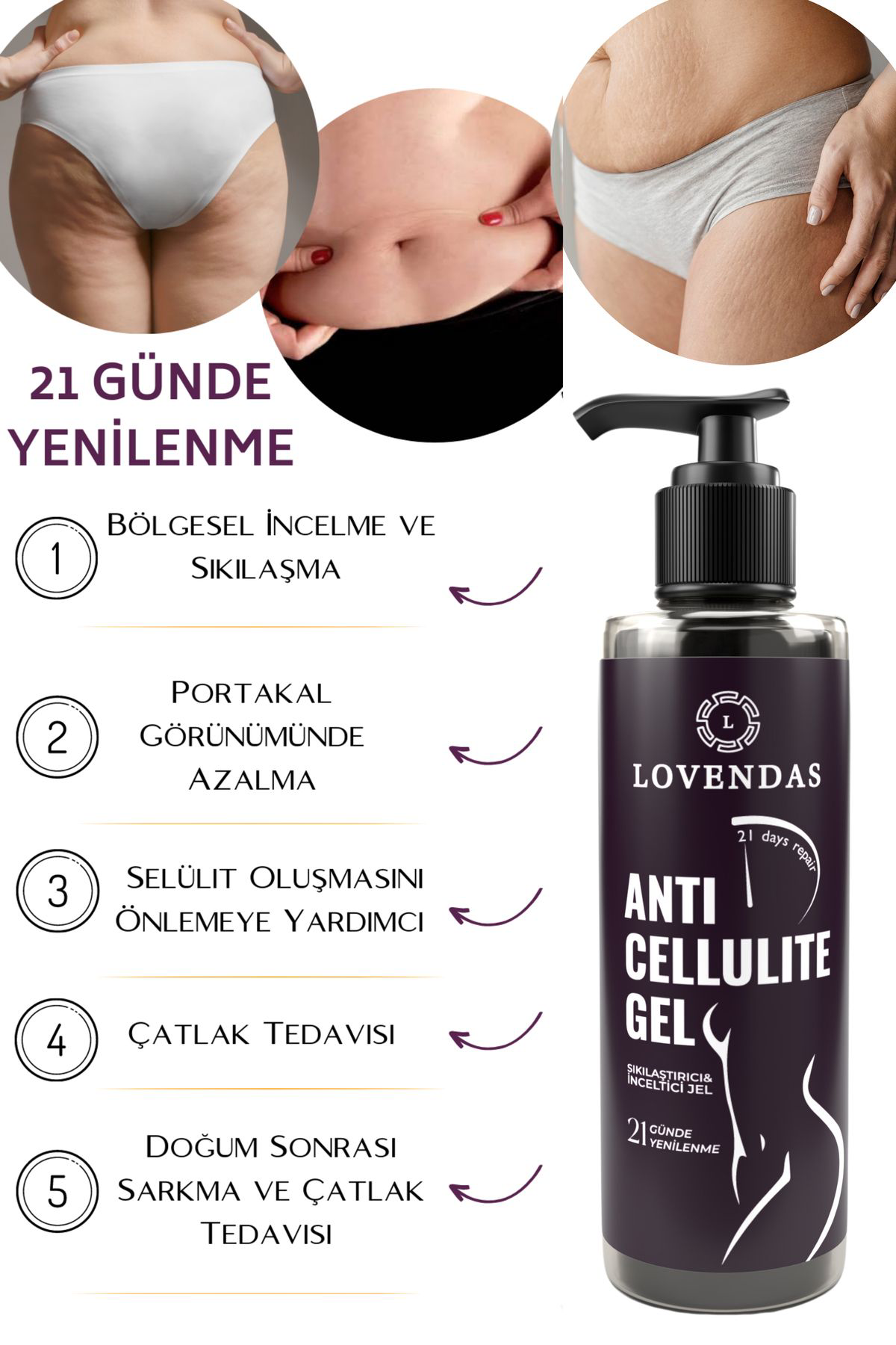 Lovendas Selülit Ve Çatlak Karşiti İnceltici Sikilaştirici Jel 250Ml