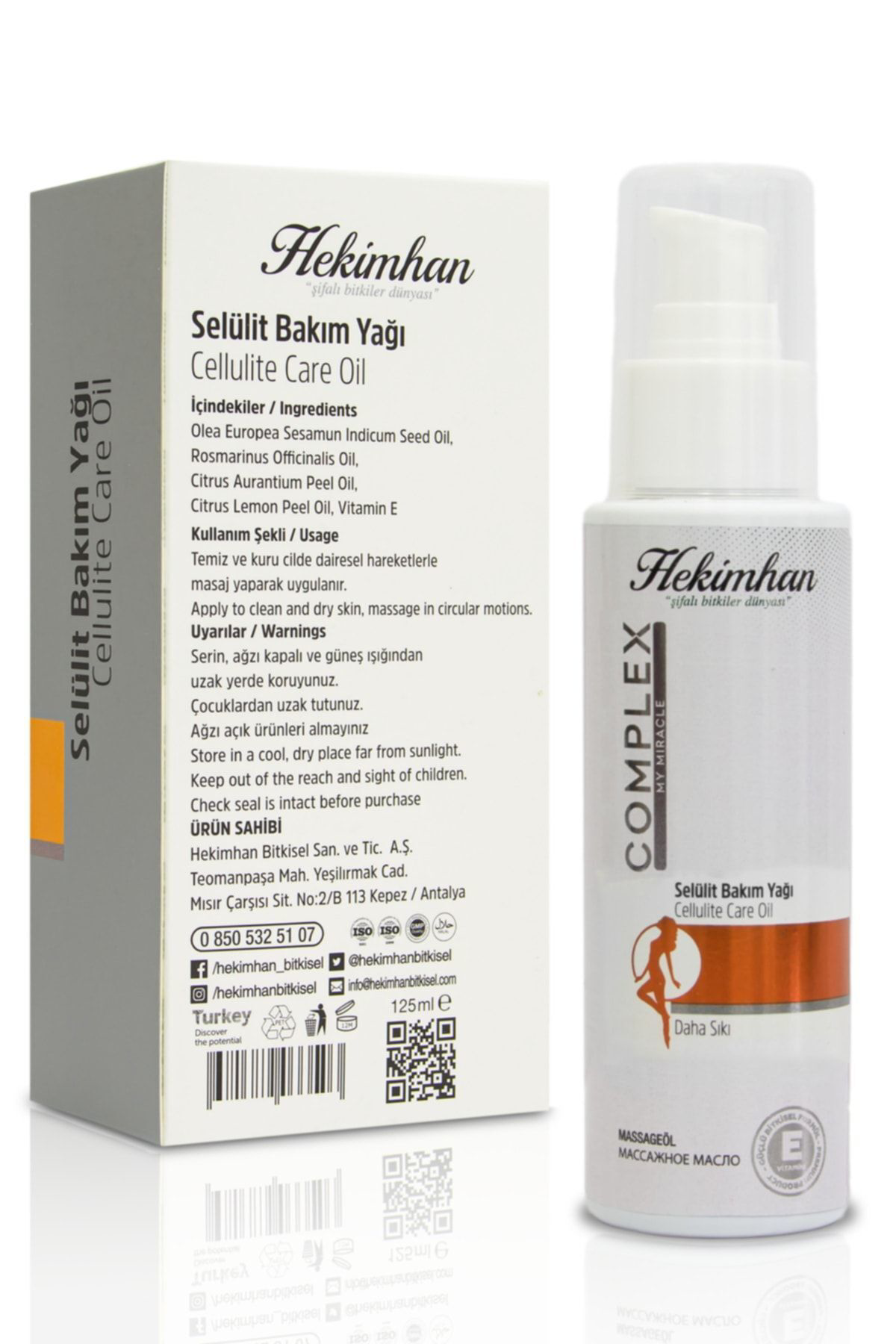 Hekimhan Selülit Ve Çatlak Karşiti Sikilaştirici Bakim Yaği 125 Ml