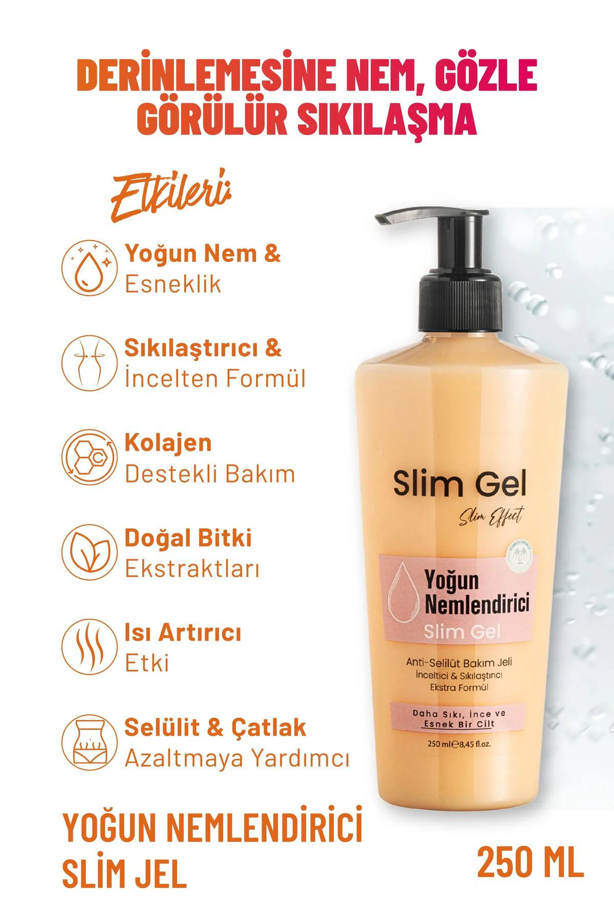 Selülit ve Çatlak Karşıtı & Yoğun Nemlendirici Slim Jel – Kolajen