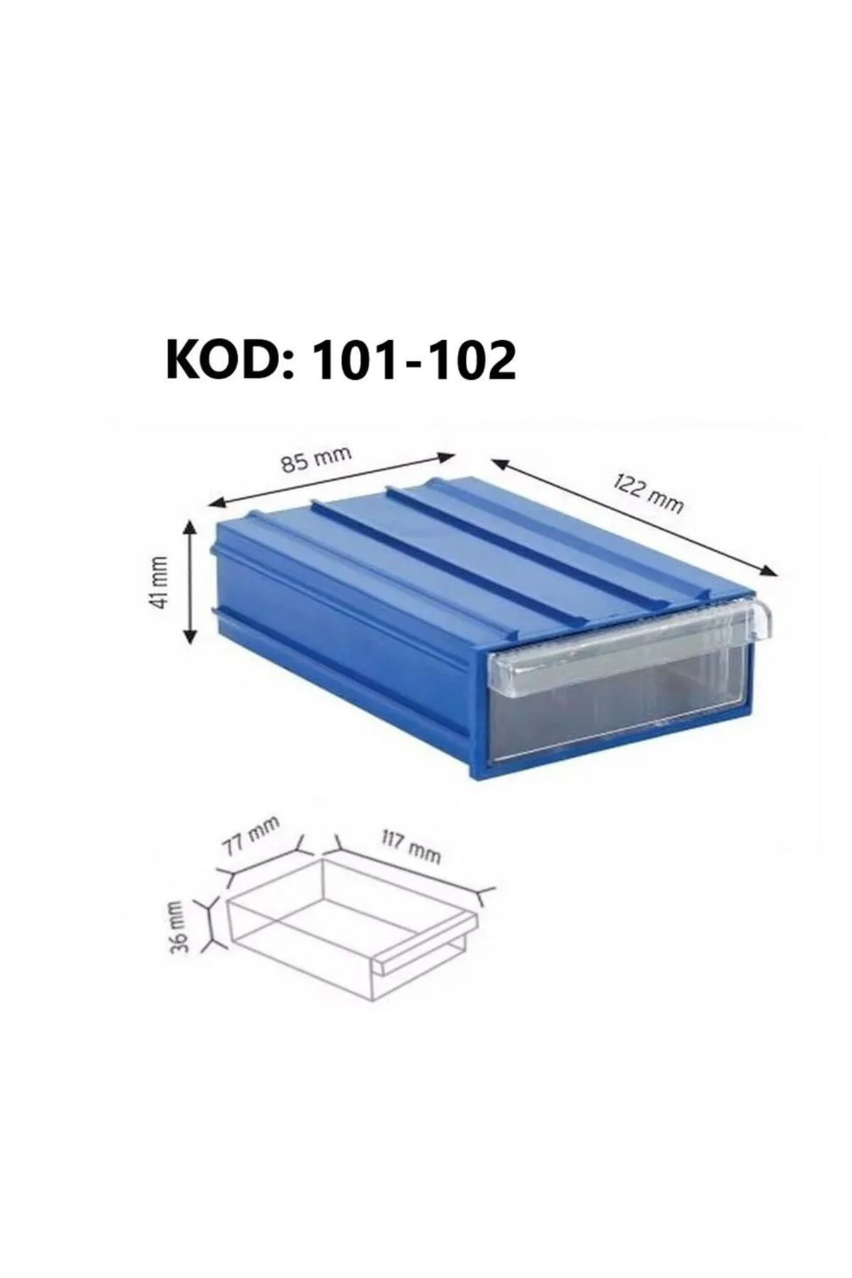 Sembol 101 Plastik Çekmeceli Kutu 122X85x41mm 30 Adet