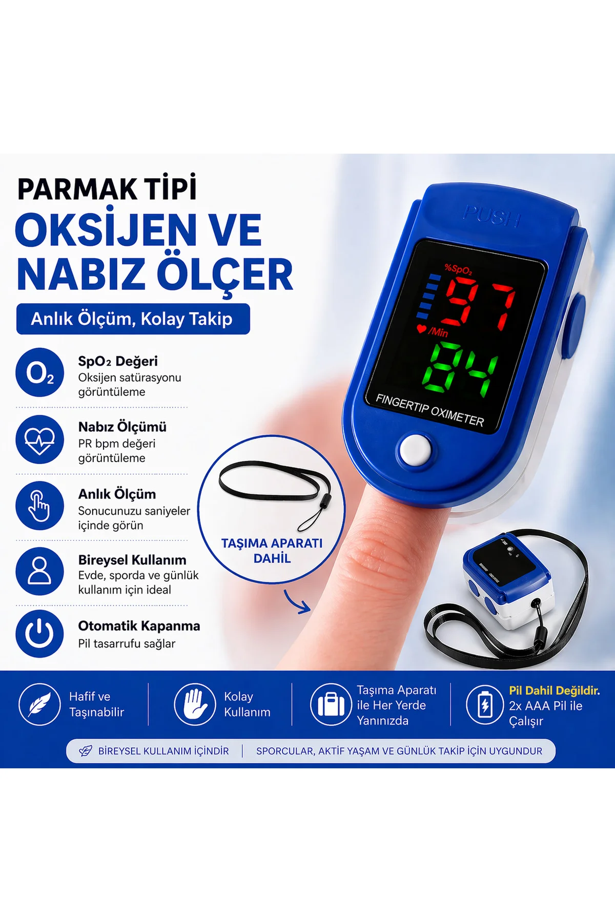 Semcares Cms50dl Pulse Oksimetre Cihazı Parmak Tipi