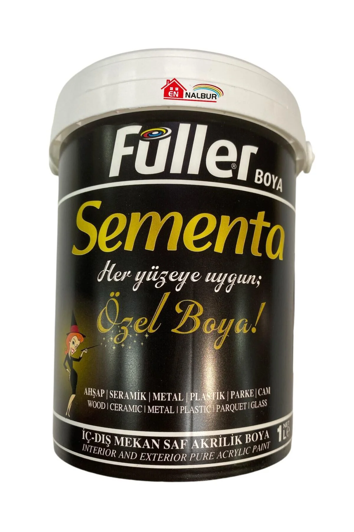 Sementa Özel Su Bazlı Saf Akrilik Boya 1 Litre Siyah