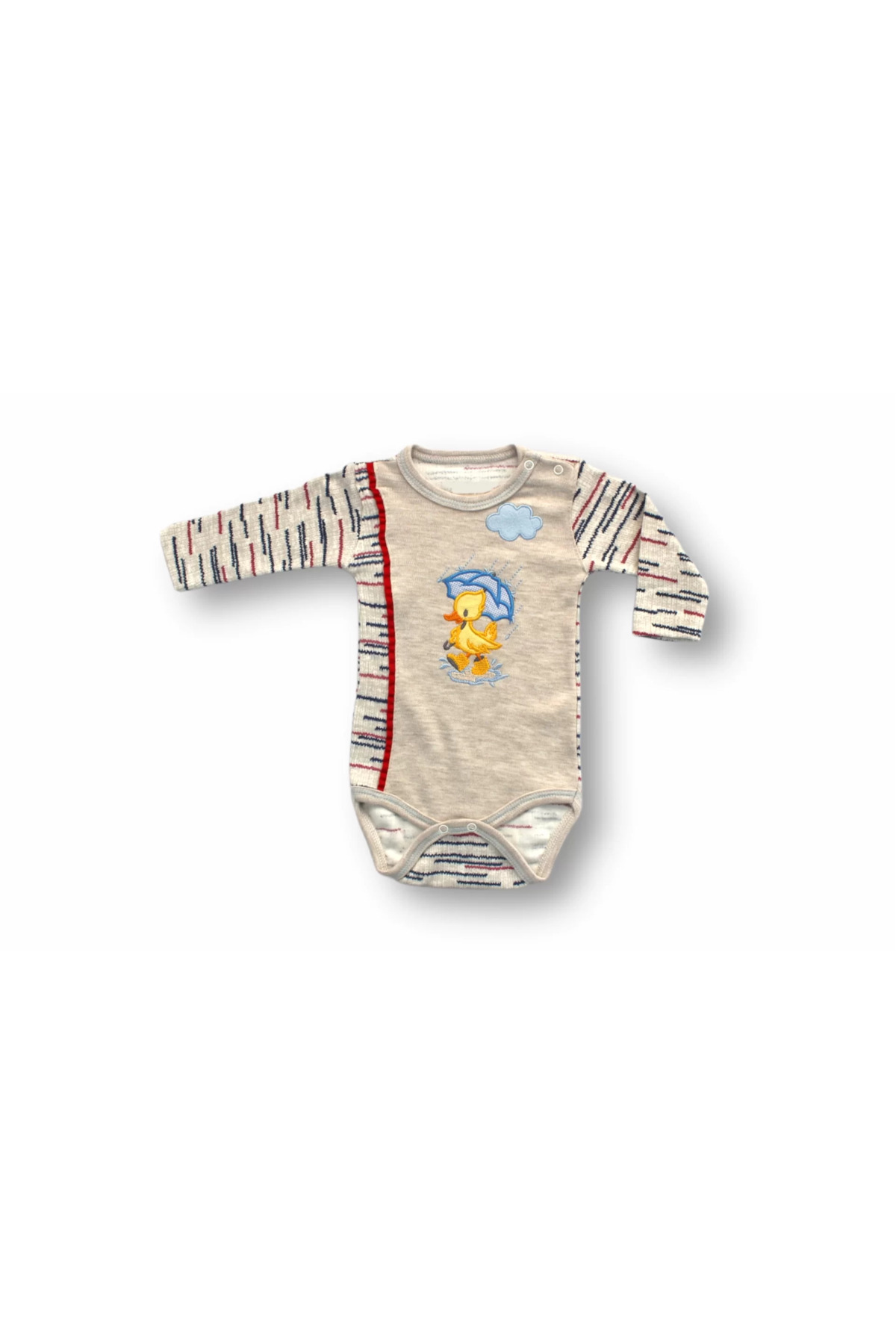 Mcem Store Şemsiyeli Ördek Nakişli Şapkali Uzun Kollu Zibinli 3Lü Kiz-Erkek
