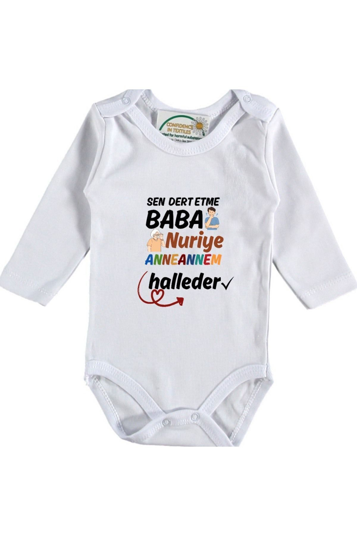 Sen dert Etme baba Babaannem Halleder Yazılı Bebek Zıbın Fiyatı, Yorumları ve Özellikleri