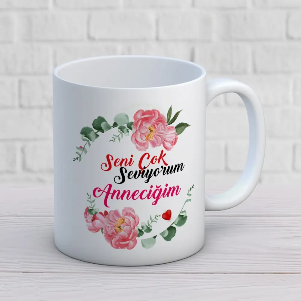 Seni Çok Seviyorum Anneciğim Baskılı 1 Adet Annelerin Gönlünü Fet