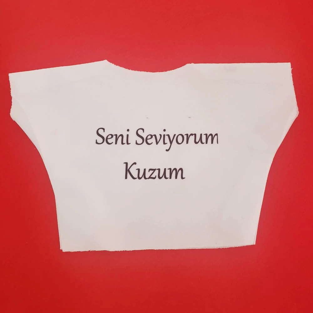 Seni Seviyorum Kuzum Yazılı Oyuncak Peluş Tişörtü Seni Seviyorum Kuzum Yazılı Oyuncak Peluş Tişörtü