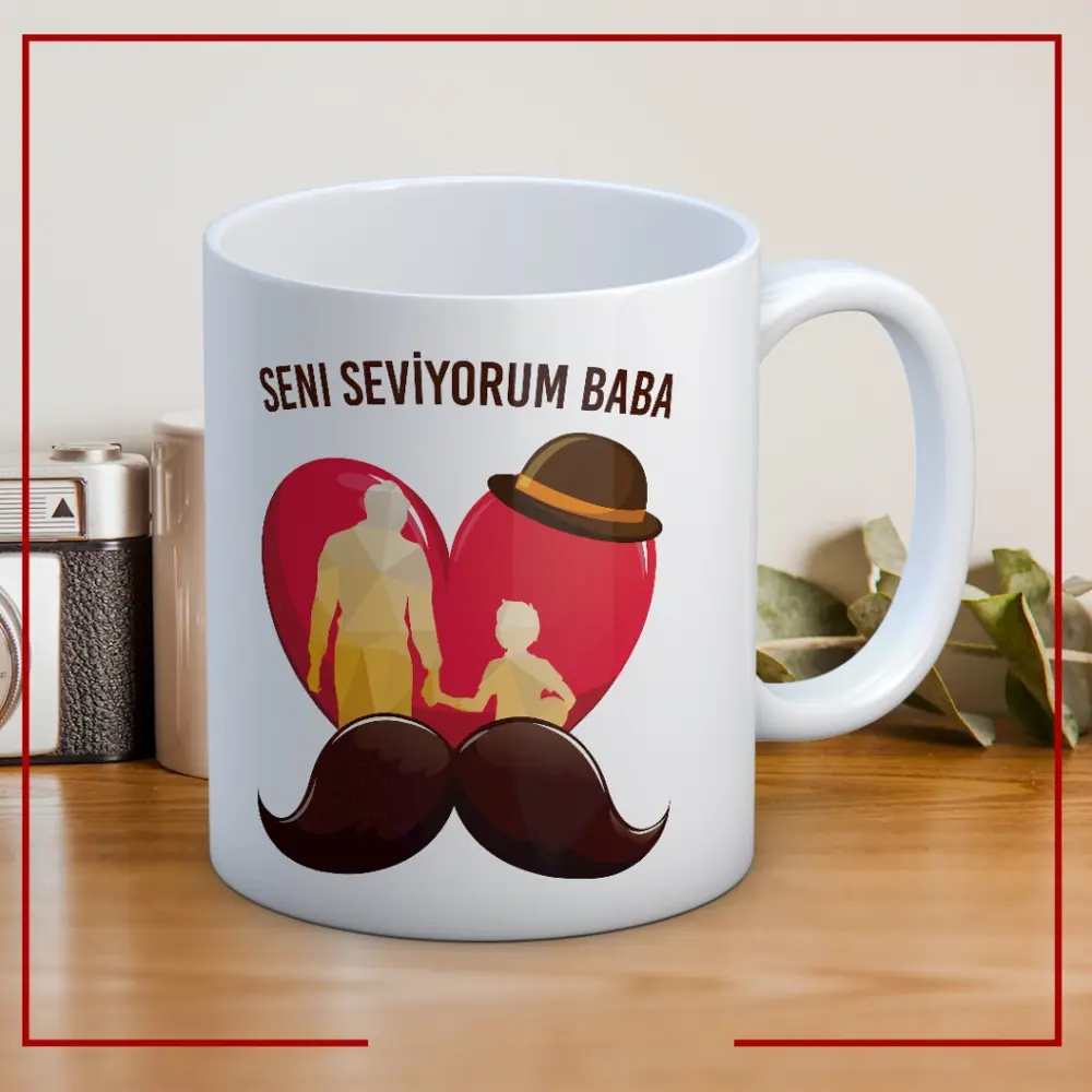 Seni Seviyorum Baba Baskılı Babalar Günü Kupa Bardak Seni Seviyorum Baba Baskılı Babalar Günü Kupa Bardak