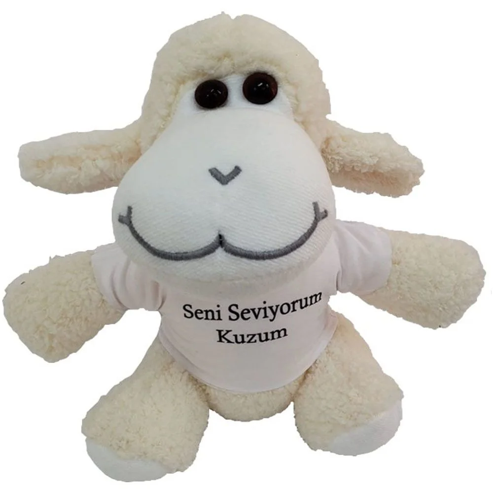 Seni Seviyorum Kuzum Tişörtlü Peluş Kuzu Seni Seviyorum Kuzum Tişörtlü Peluş Kuzu