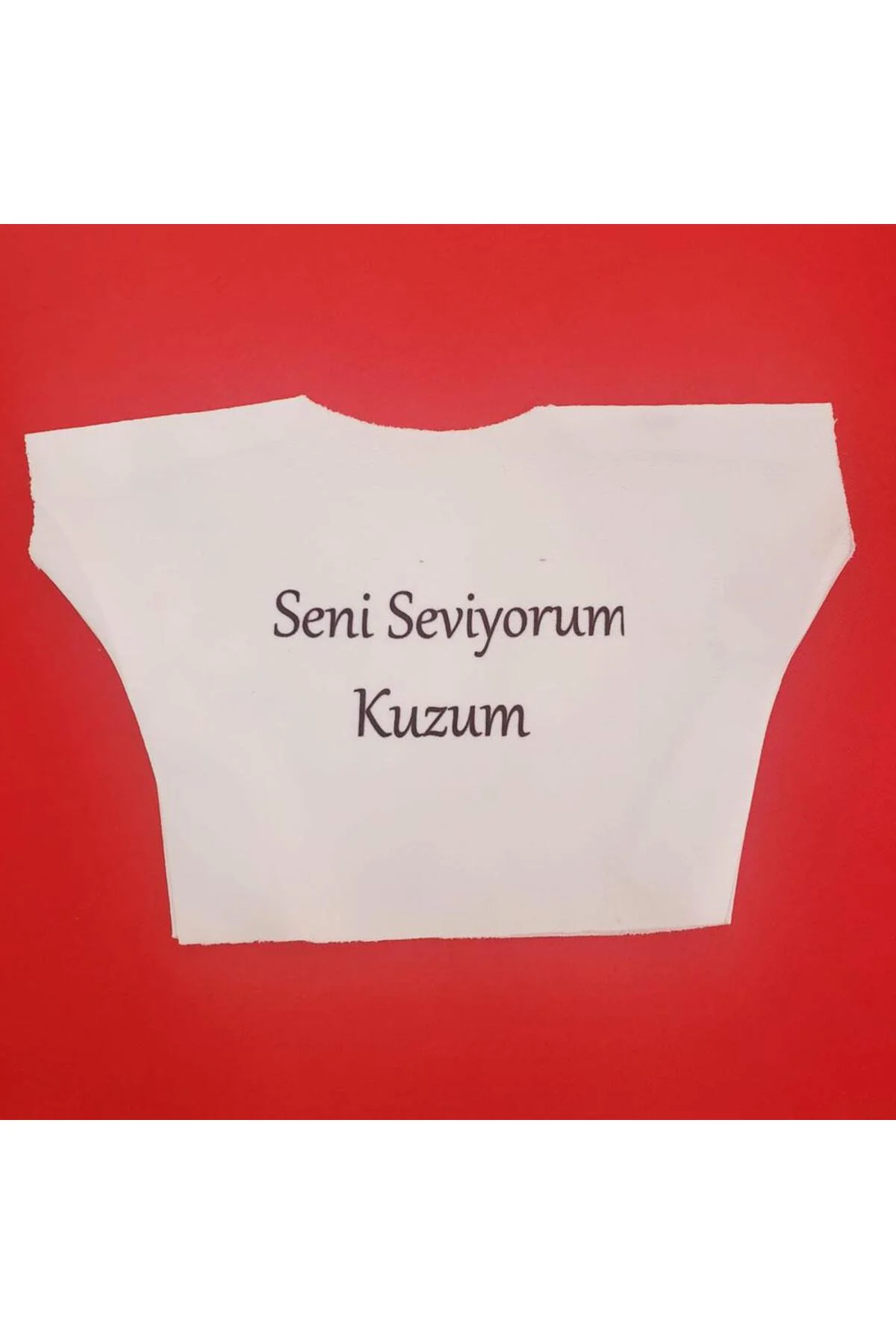 Seni Seviyorum Kuzum Yazılı Oyuncak Peluş Tişörtü