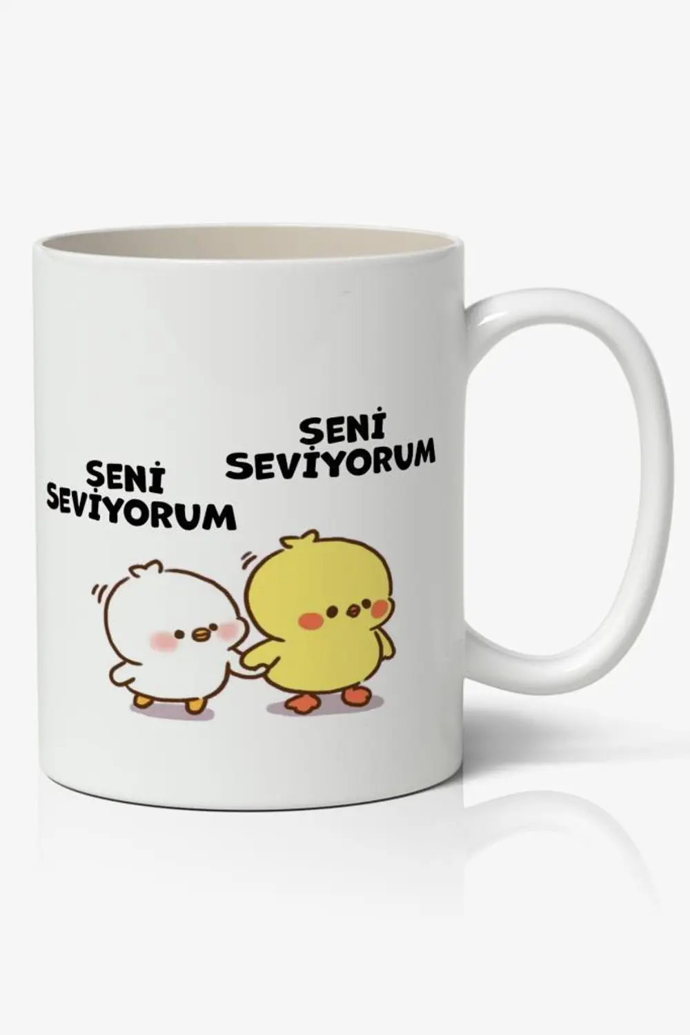 Seni Seviyorum Sevimli Civcivler Tasarımlı Kupa Bardak Baskılı Ka