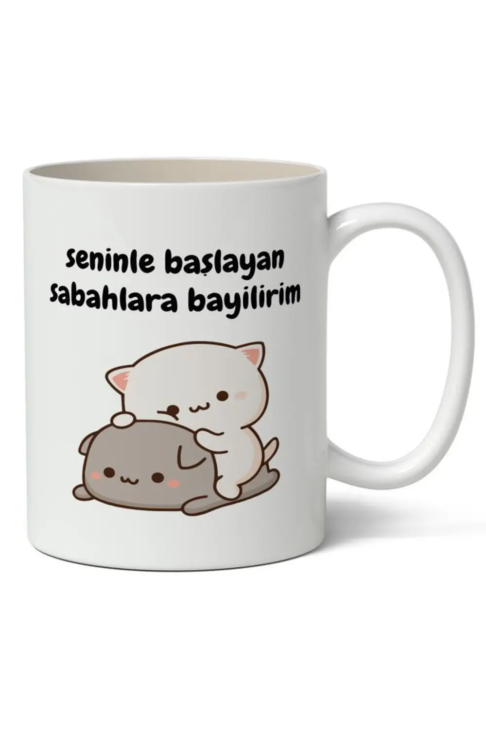 Seninle Başlayan Sabahlara Bayılırım Baskılı Kupa Bardak Baskılı 