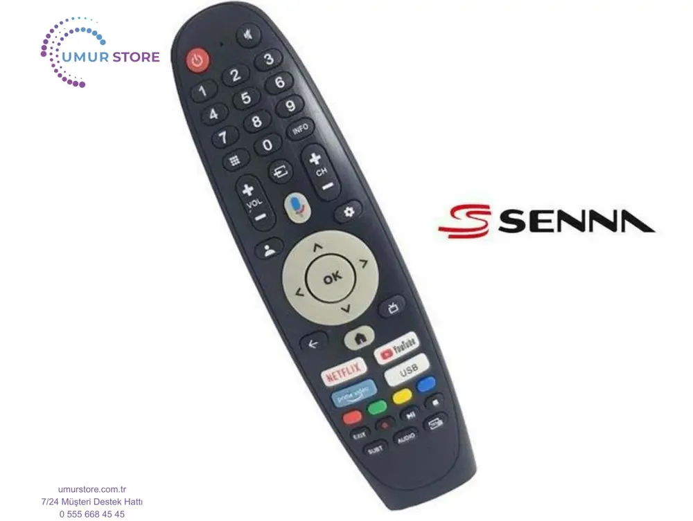 Senna 50SNF900U Uyumlu 4K Smart Televizyon Kumandası- Mikrofonlu