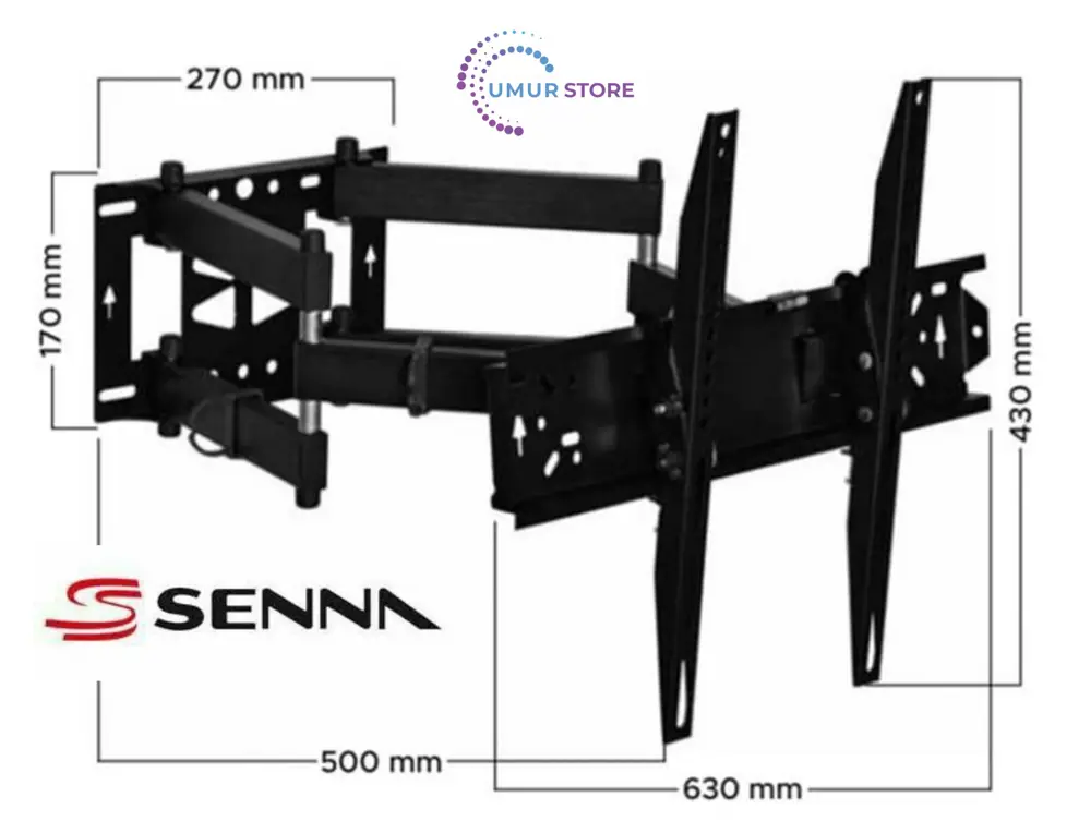 Senna 65” inç Uyumlu Hareketli Katlanabilir Duvar Askı Aparatı- K Senna 65” inç Uyumlu Hareketli Katlanabilir Duvar Askı Aparatı- K