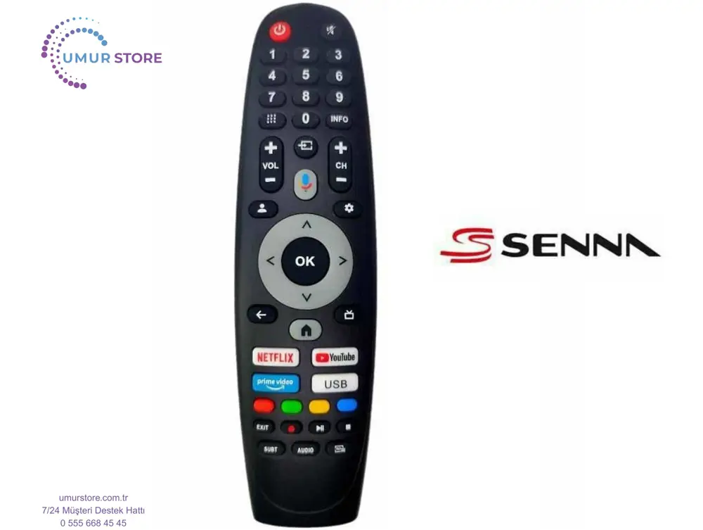 Senna 65SN 9000U Uyumlu 4K Smart Televizyon Kumandası- Mikrofonlu
