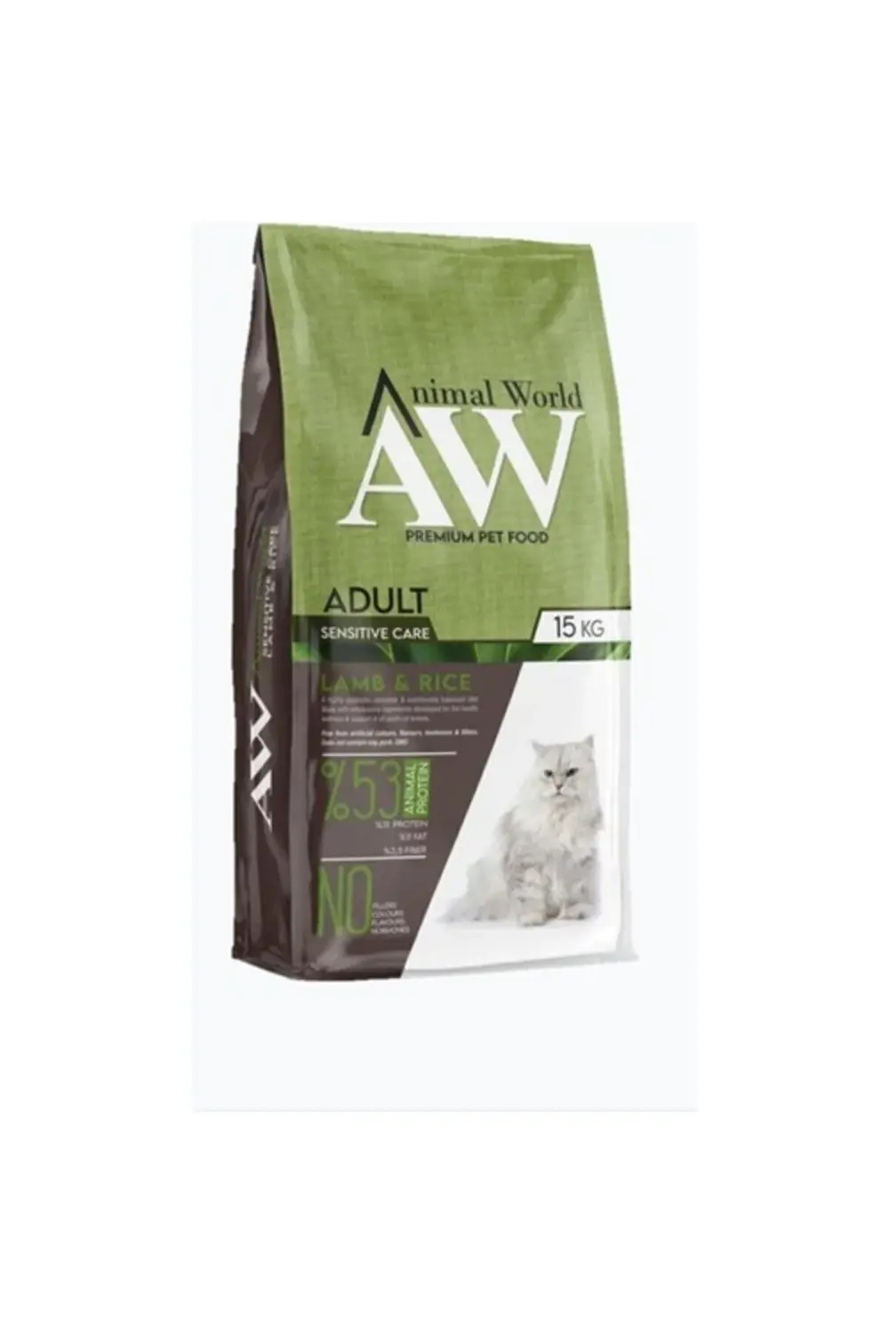 Animal World Sensitive Care Kuzu Etli Pirinçli Yetişkin Kedi Maması 15 Kg