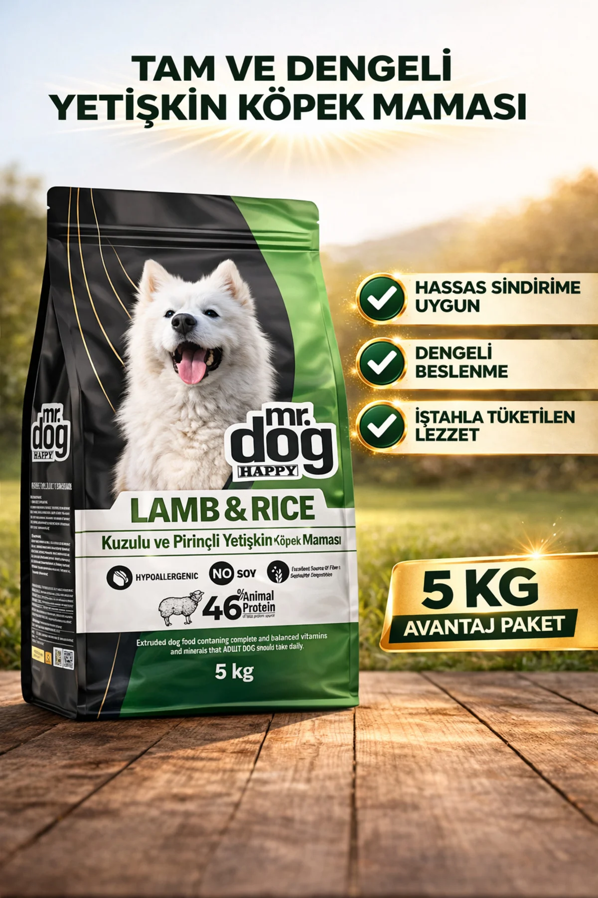 Sensitive Kuzu Etli Pirinçli Yetişkin Köpek Maması 5 Kg Hassas Si
