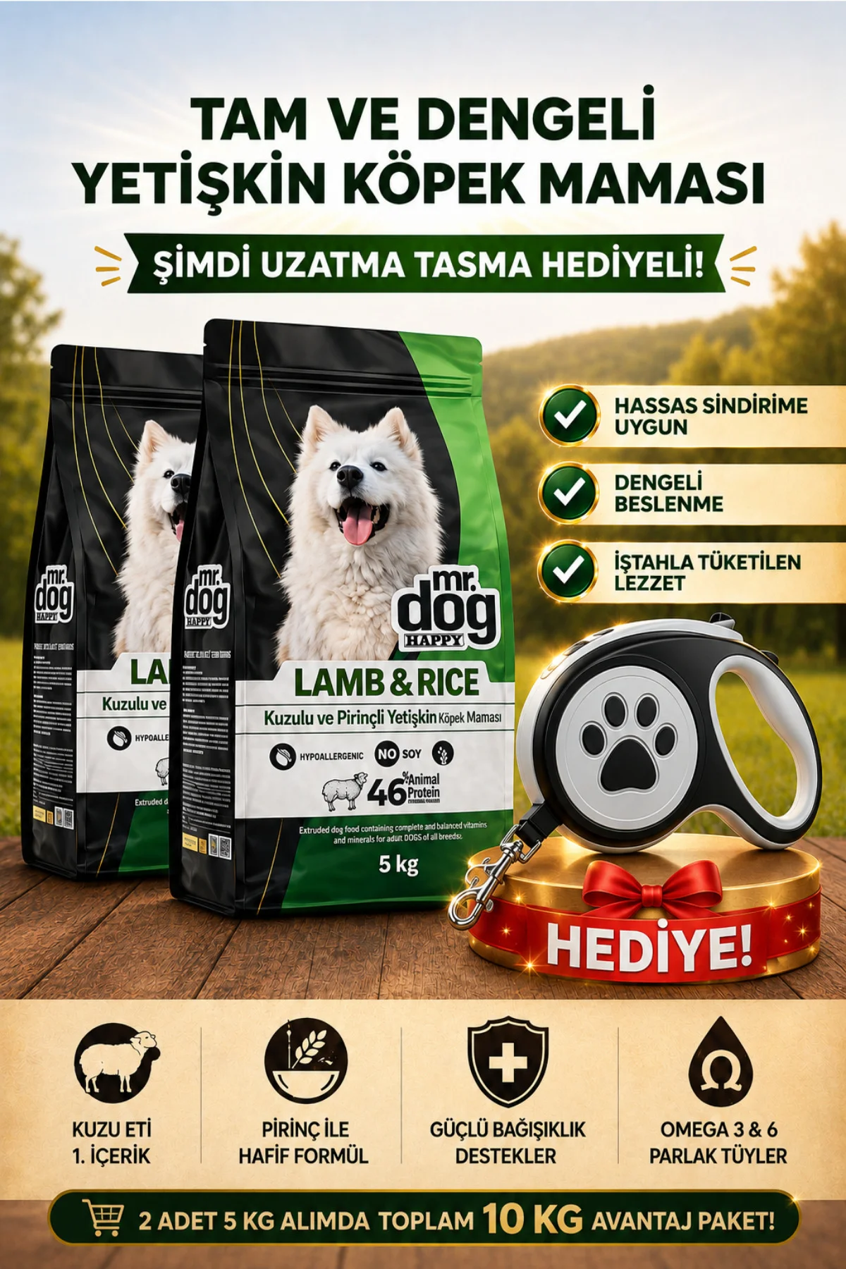 Sensitive Kuzu Etli ve Pirinçli Yetişkin Köpek Maması 2 x 5 Kg (Toplam 10 Kg) -ŞİMDİ UZATMA TASMASI HEDİYE! Sensitive Kuzu Etli ve Pirinçli Yetişkin Köpek Maması 2 x 5 Kg (Toplam 10 Kg) -ŞİMDİ UZATMA TASMASI HEDİYE!