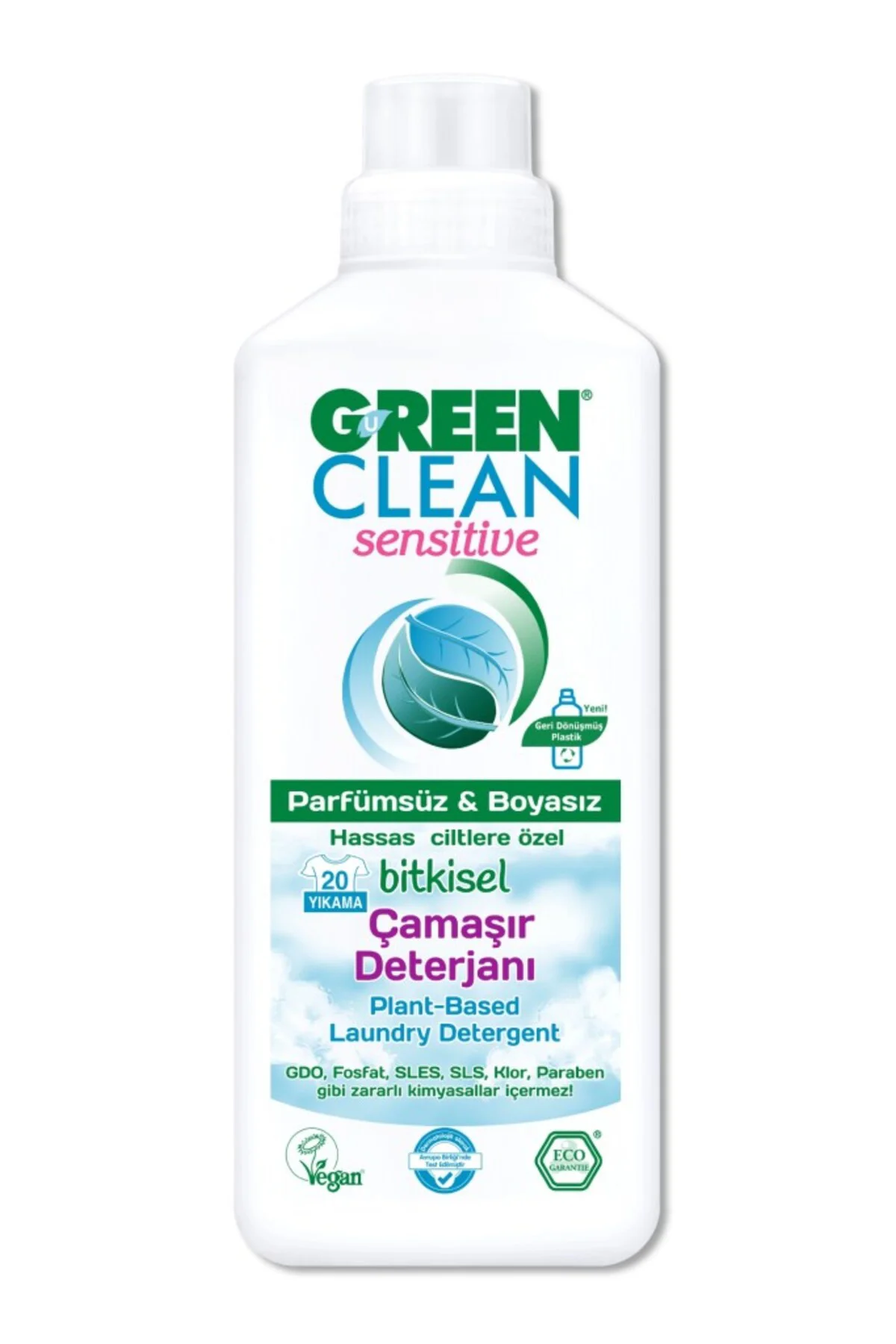 Sensitive Parfümsüz Bitkisel Çamaşır Deterjanı 1000 ml