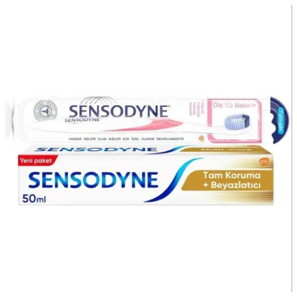 Sensodyne Tam Koruma+Beyazlatıcı 50ml+Diş Eti Bakımı Fırçası Sensodyne Tam Koruma+Beyazlatıcı 50ml+Diş Eti Bakımı Fırçası