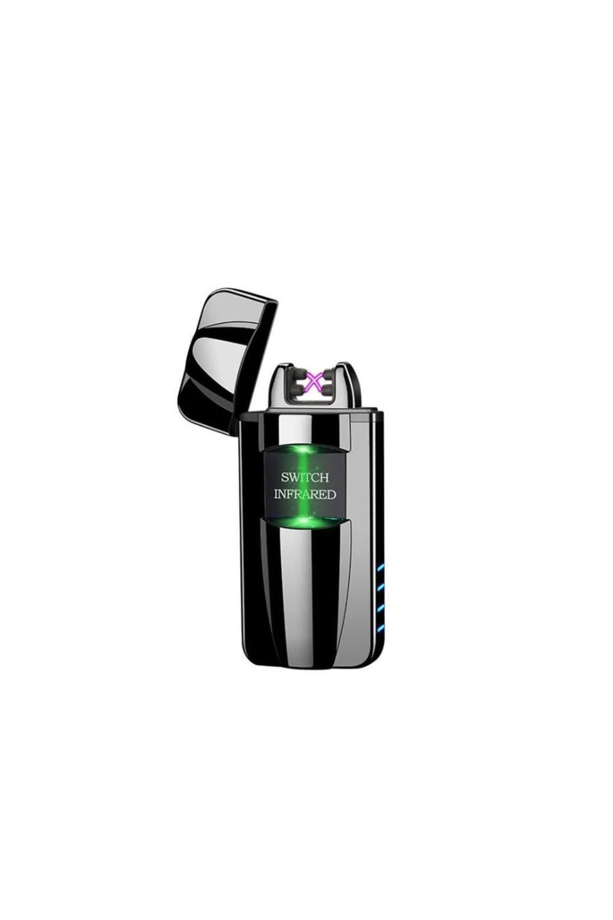 Sensörlü Alevsiz USB Şarjlı Tesla Çakmak Siyah