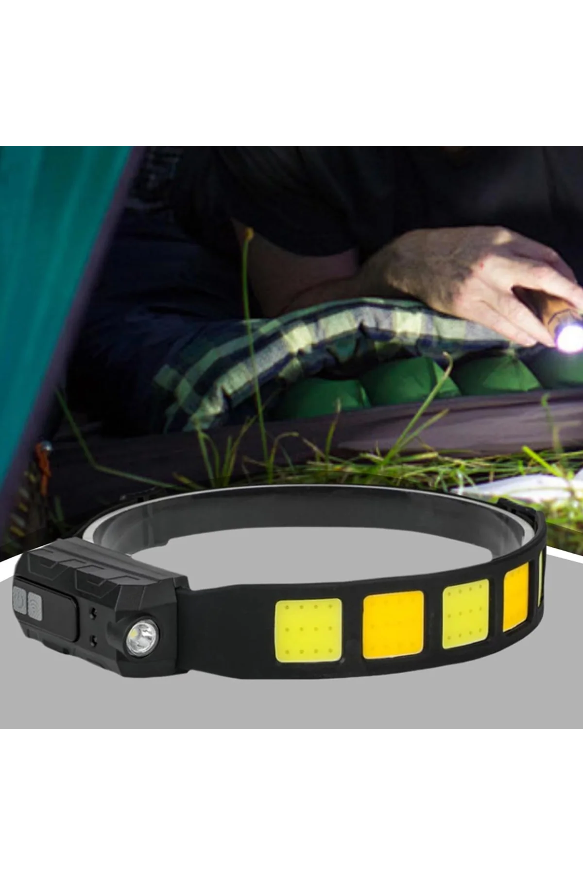 SENSÖRLÜ COB XPG LED KAFA LAMBASI WATTON WT-066 Siyah
