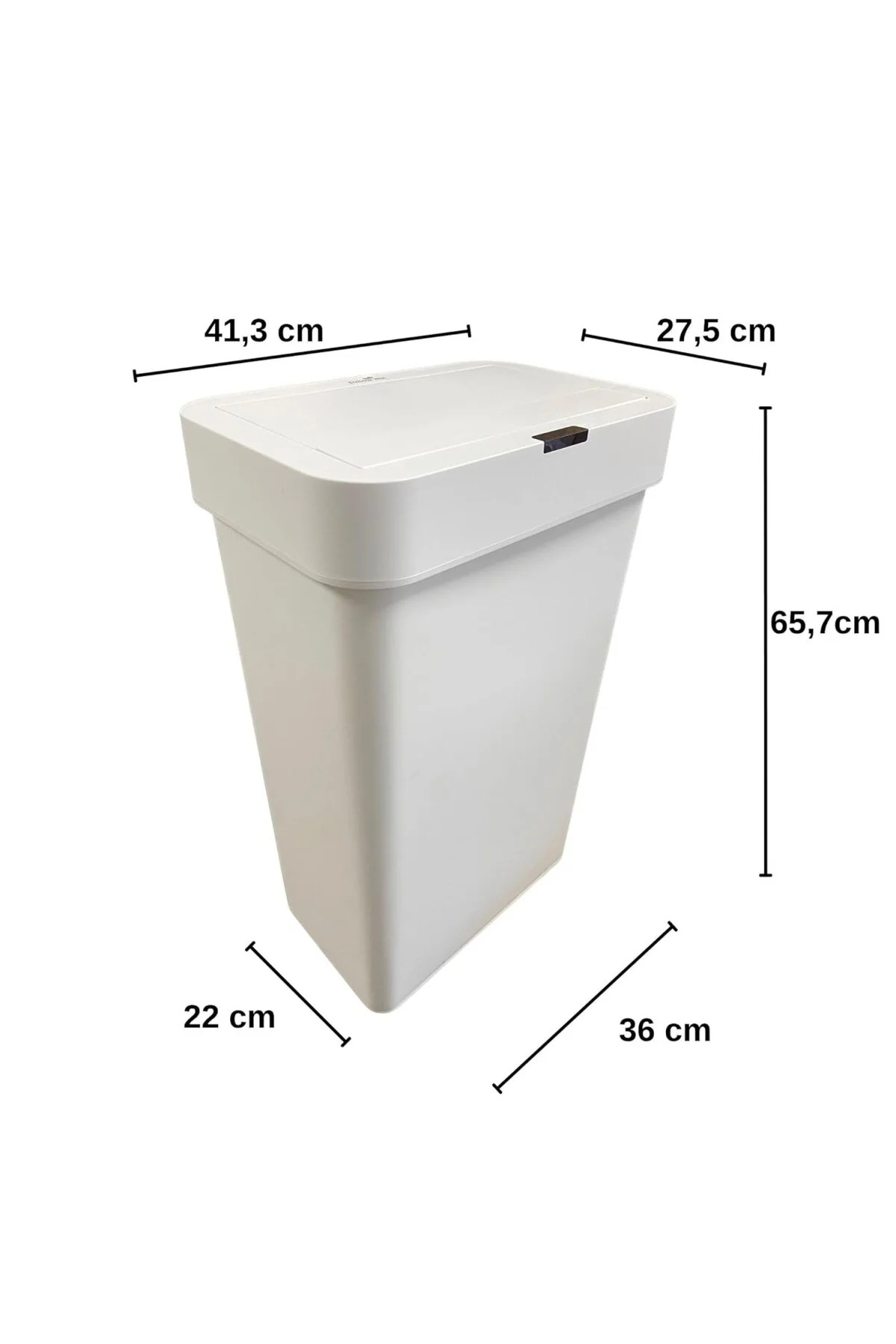 Sensörlü Çöp Kovası, Beyaz, Plastik, 50 Litre, Otomatik Kapanan, Dokunmatik Düğmeli, Ev ve O