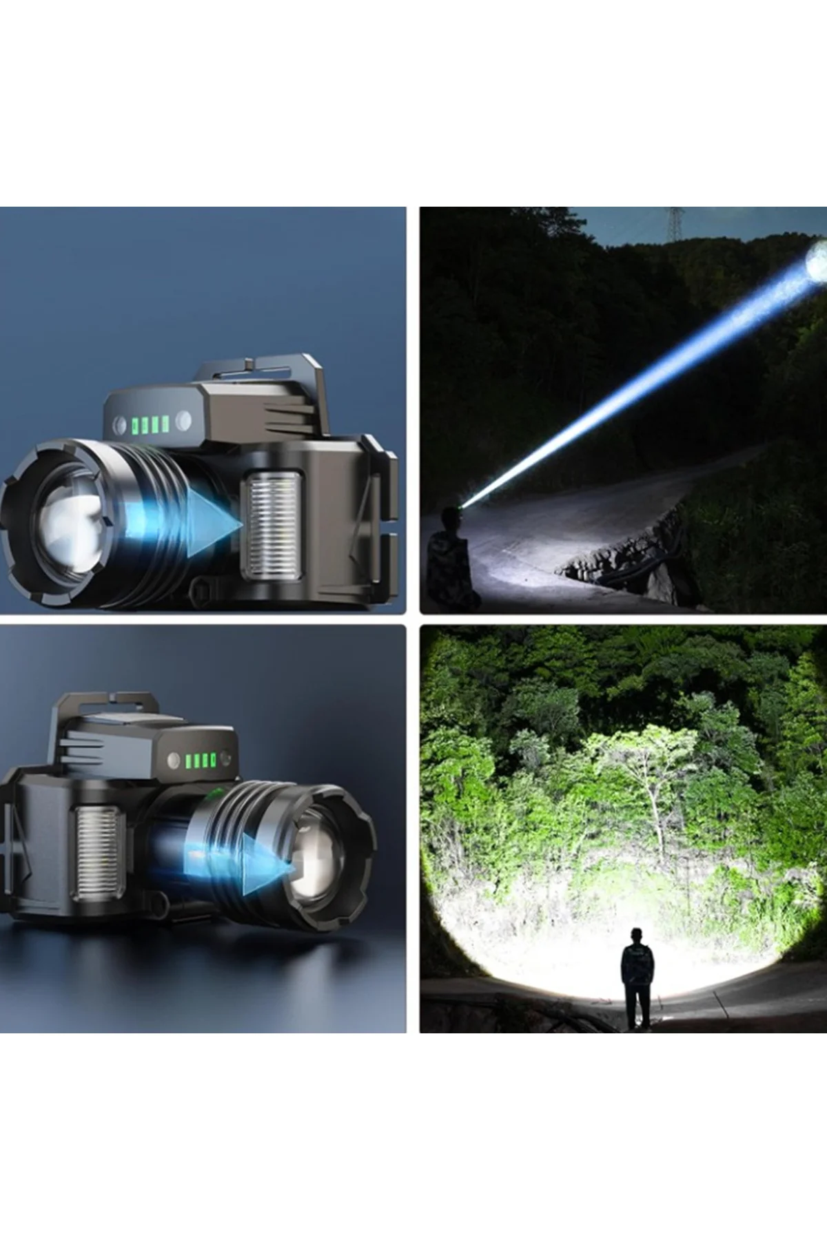 SENSÖRLÜ CREE TG LED ŞARJLI KAFA LAMBASI WATTON WT-625 Siyah