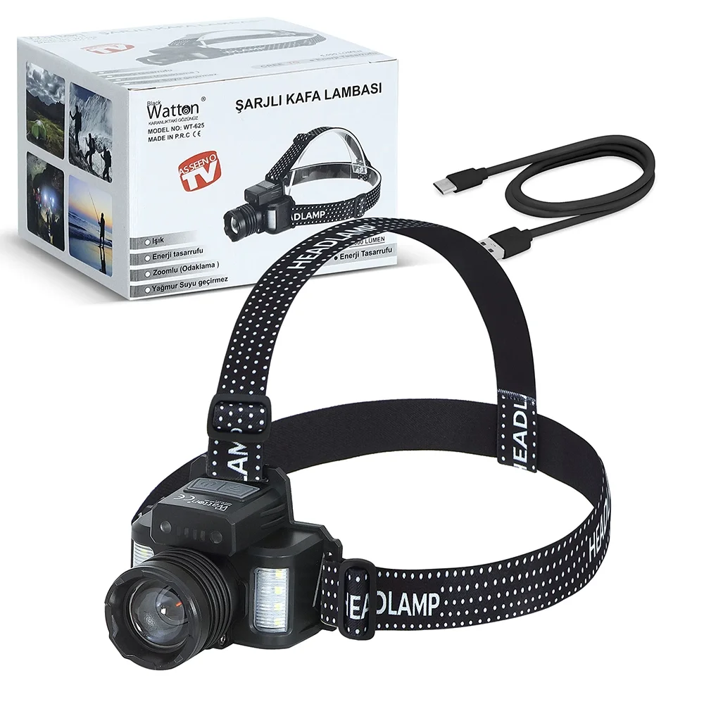 Sensörlü Cree Tg Led Şarjlı Kafa Lambası Wt-625