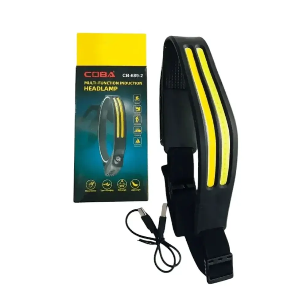 Sensörlü Far COB Led Far Şarj Edilebilir Kafa Feneri 18650 Dahili