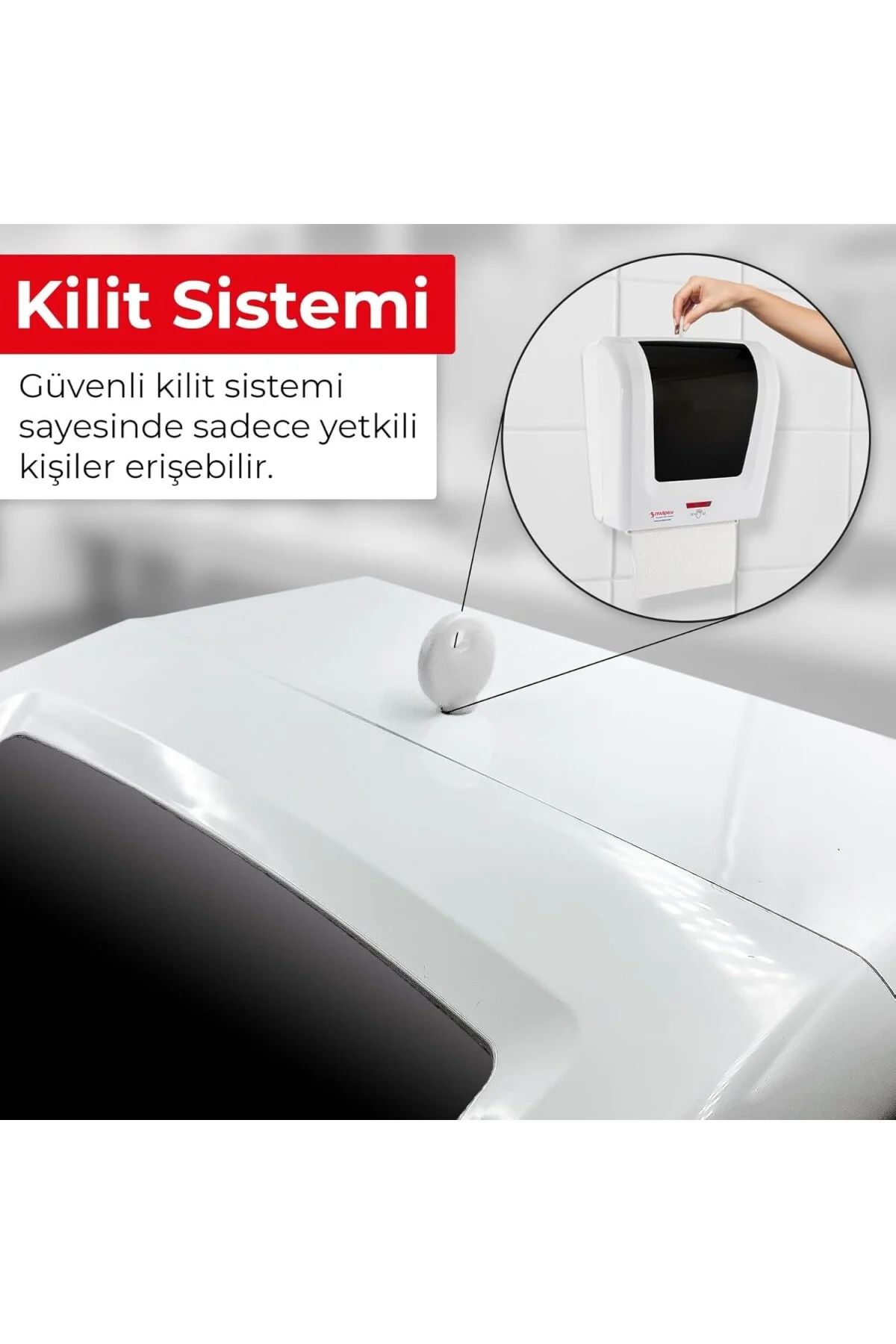 Sensörlü Fotoselli Otomatik Kağıt Havlu Makinesi, 21 cm., Beyaz, 