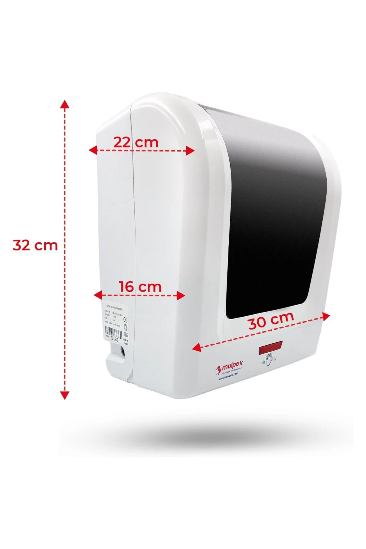 Sensörlü Fotoselli Otomatik Kağıt Havlu Makinesi, 21 cm., Beyaz, 