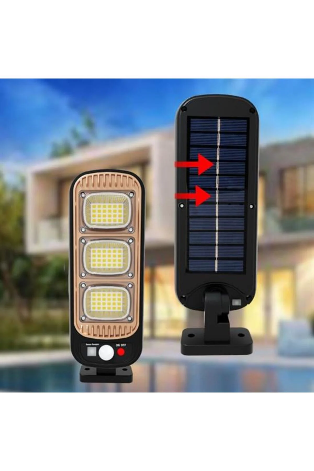 Sensörlü Güneş Enerjisi İle Şarj Olabilen Duvara Monte Solar Aydınlatma  GL-84069 (4738)