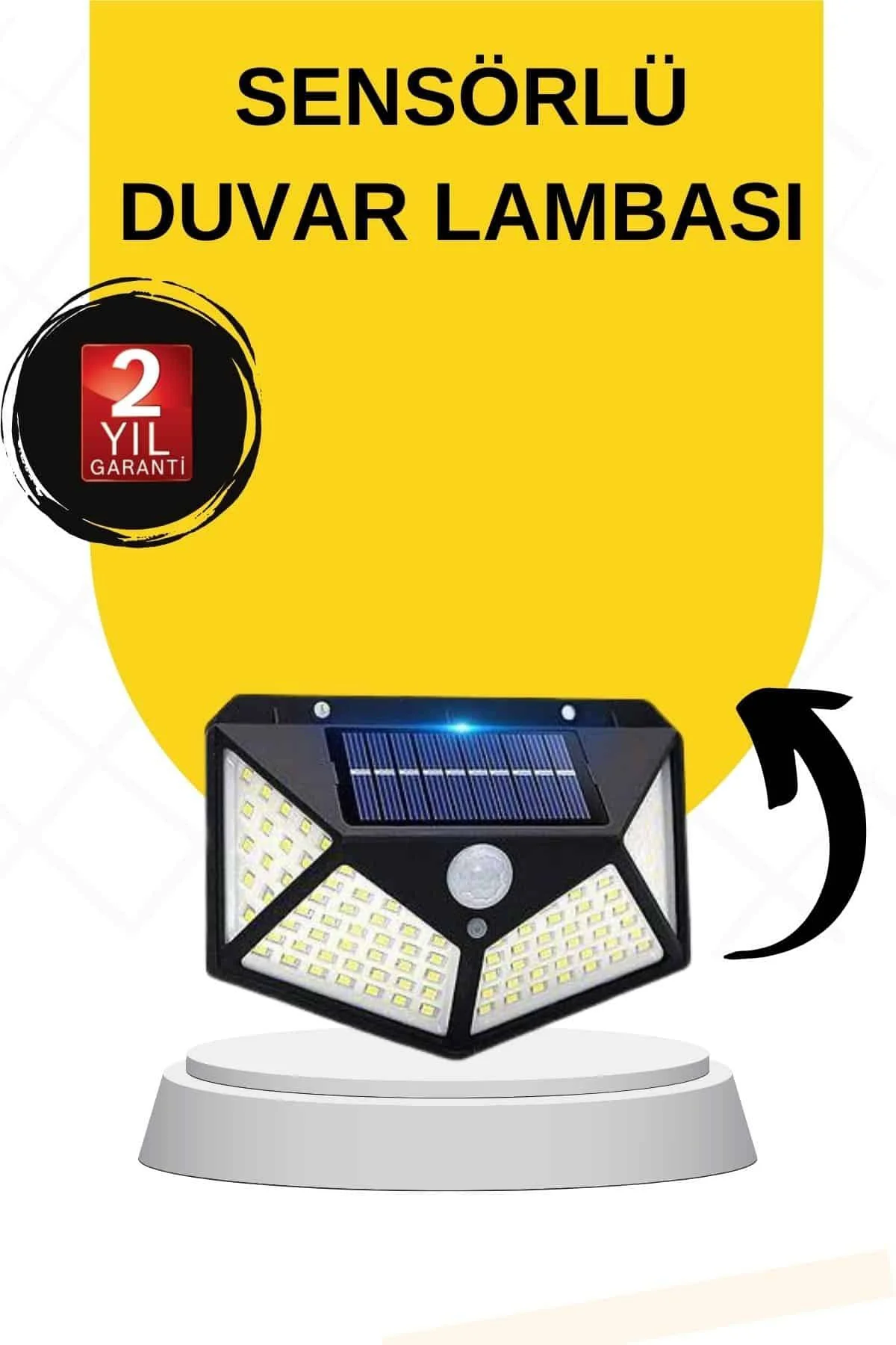 SENSÖRLÜ GÜNEŞ ENERJİLİ DUVAR LAMBASI
